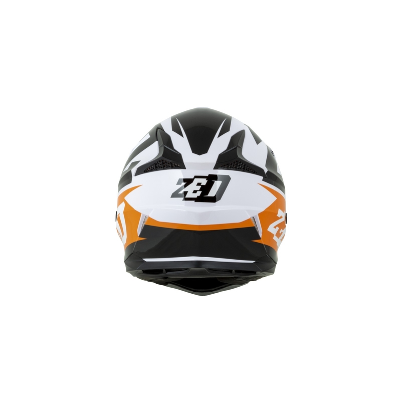 Dječja kaciga za motocross ZED X1.9D narančasto-crno-bijela
