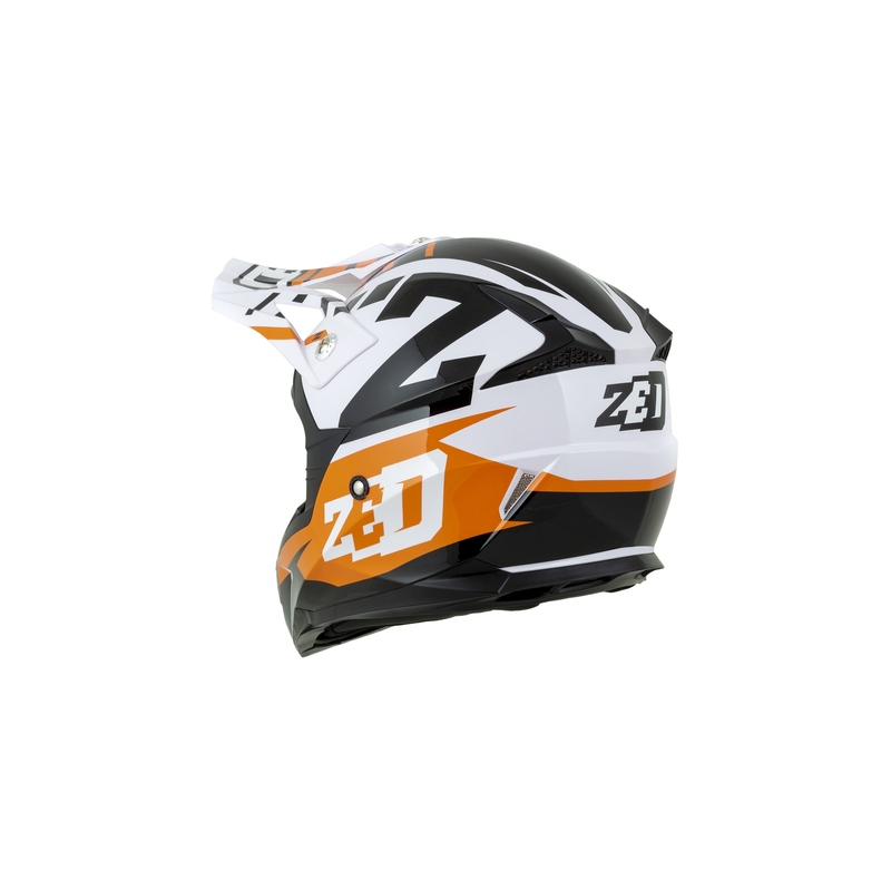 Dječja kaciga za motocross ZED X1.9D narančasto-crno-bijela