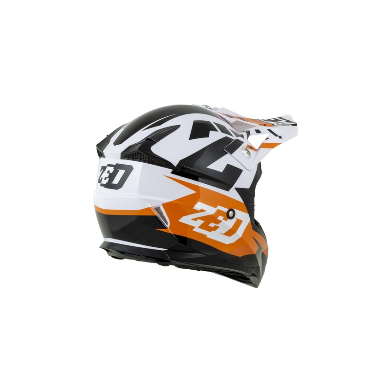 Dječja kaciga za motocross ZED X1.9D narančasto-crno-bijela