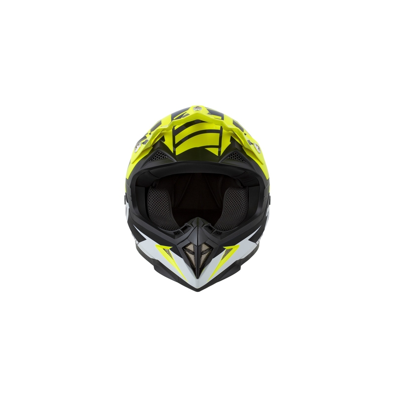 Dječja kaciga za motocross ZED X1.9D fluo žuto-crno-bijela