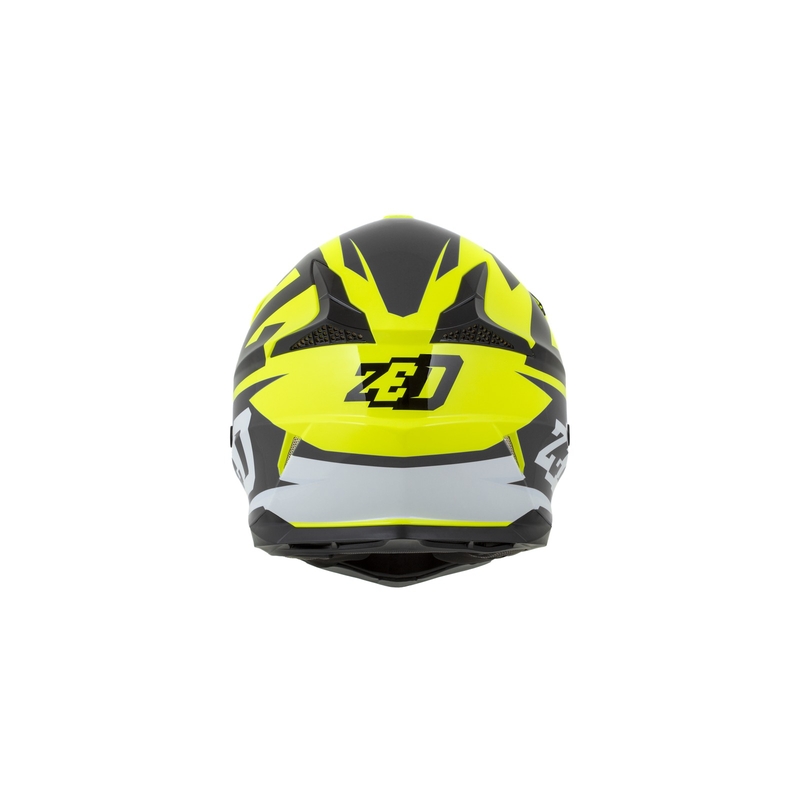 Dječja kaciga za motocross ZED X1.9D fluo žuto-crno-bijela