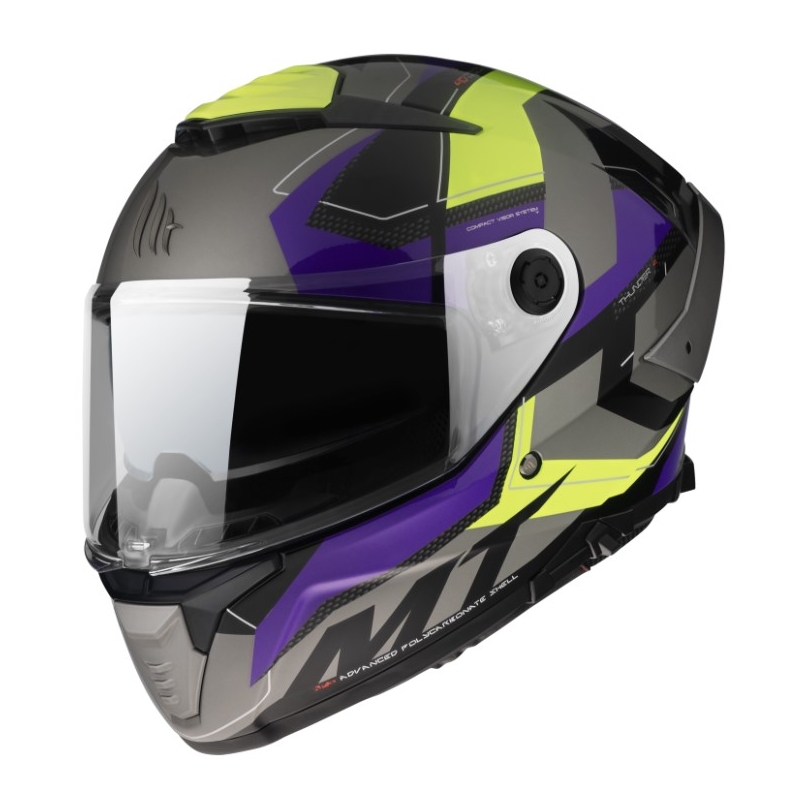 Integralna motociklistička kaciga MT Thunder 4 SV Valiant B2 sivo-plava-fluo žuta