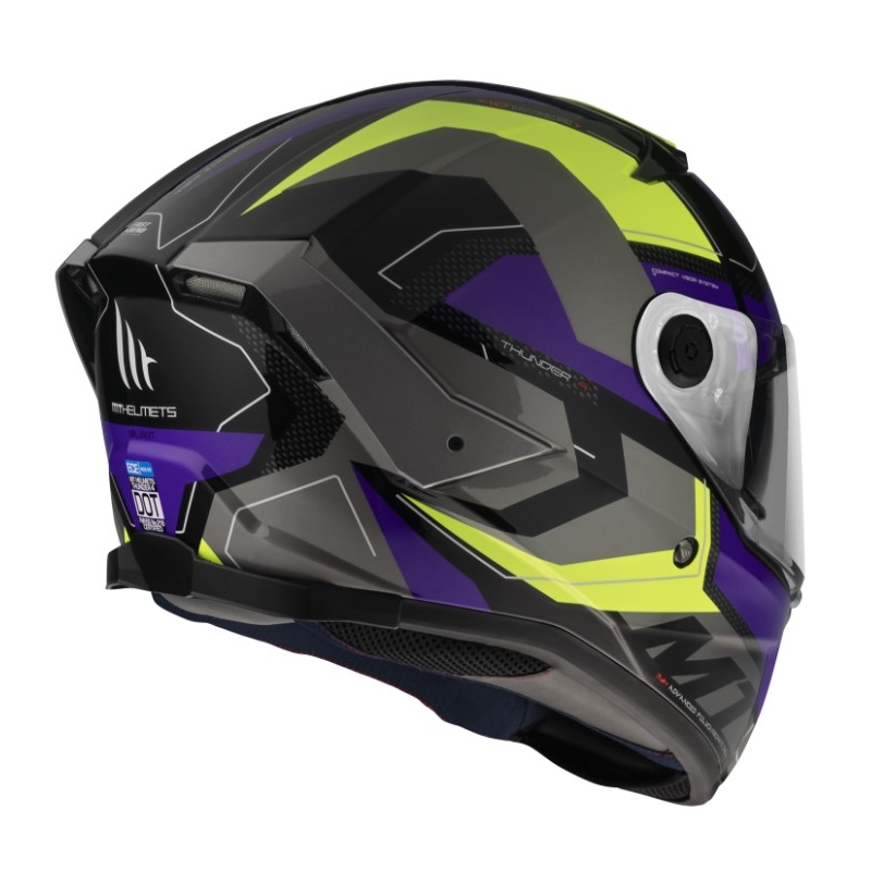 Integralna motociklistička kaciga MT Thunder 4 SV Valiant B2 sivo-plava-fluo žuta