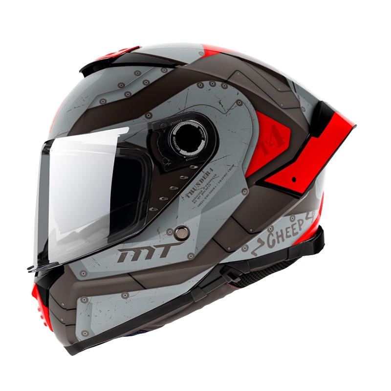 Integralna motociklistička kaciga MT Thunder 4 SV Cheep B5 crno-crveno-siva