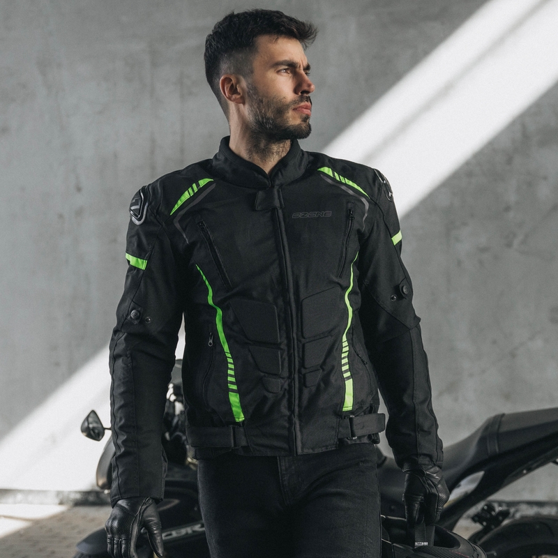 Motociklistička jakna Ozone Pulse crno-fluo žuta