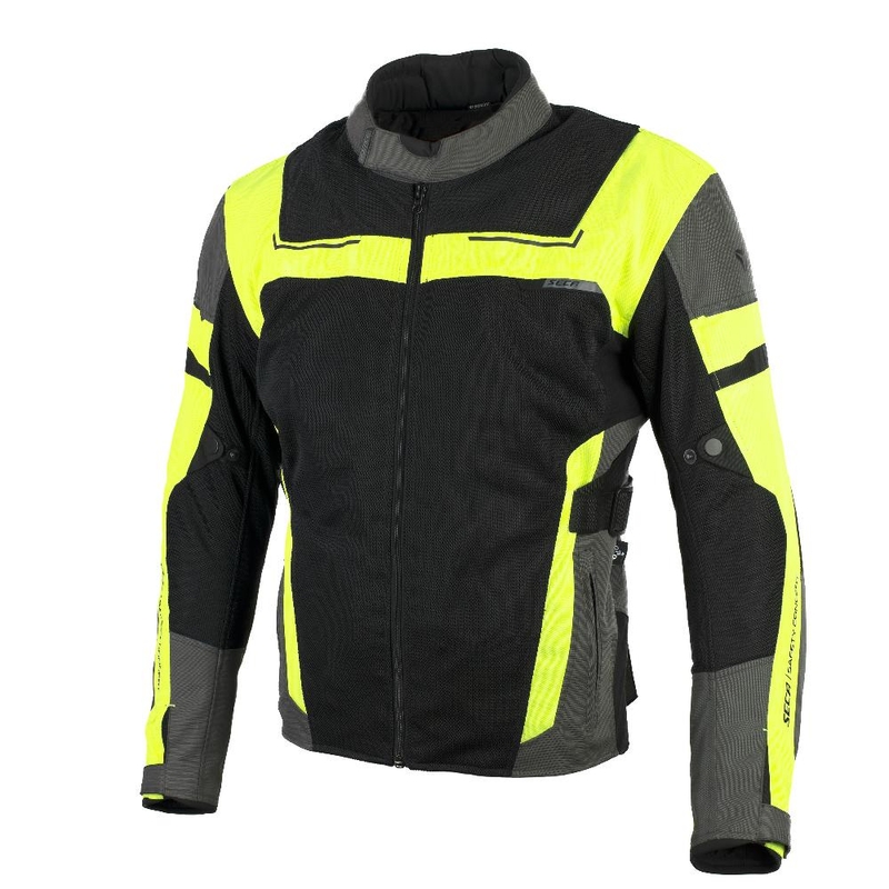 Motociklistička jakna SECA Orkan II sivo-fluo žuta rasprodaja