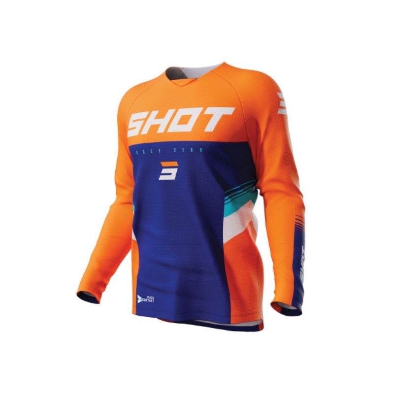 Motocross majica Shot Contact Tracer plavo-narančasta rasprodaja
