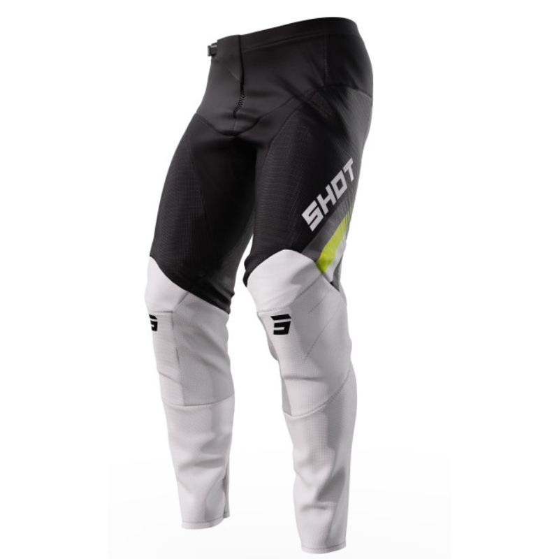 Motocross hlače Shot Contact Tracer crno-bijele-fluo žute rasprodaja