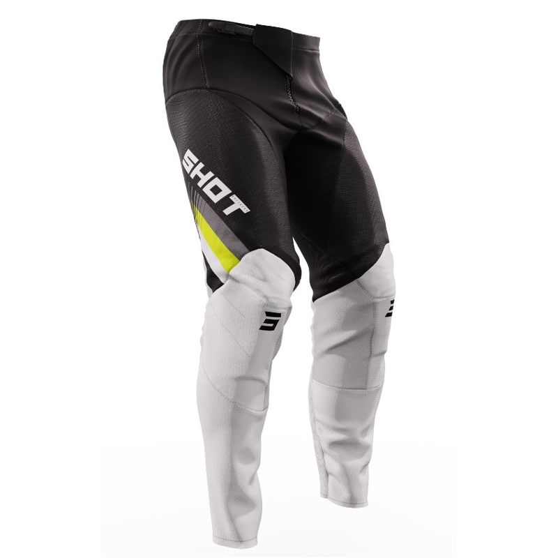 Motocross hlače Shot Contact Tracer crno-bijele-fluo žute rasprodaja