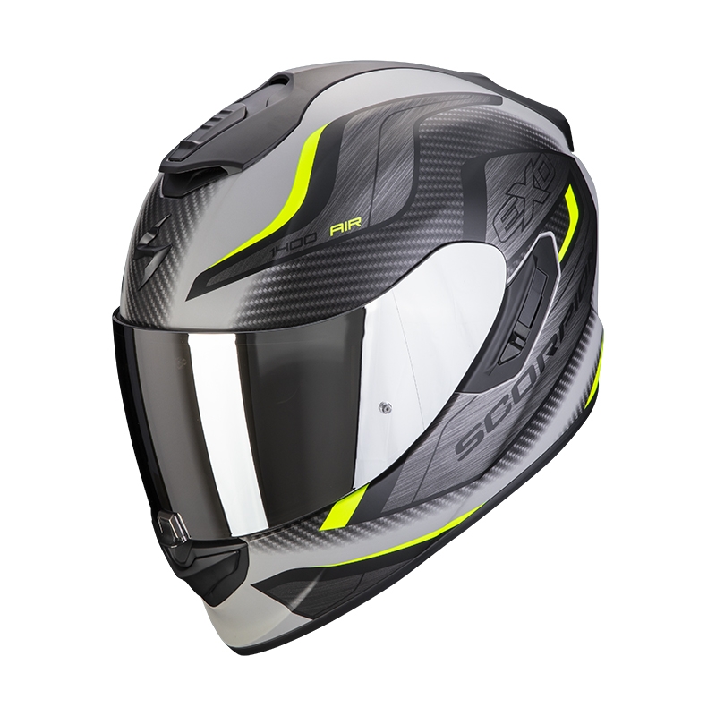 Integralna motociklistička kaciga Scorpion EXO-1400 EVO Air Attune sivo-crna-fluo žuta mat