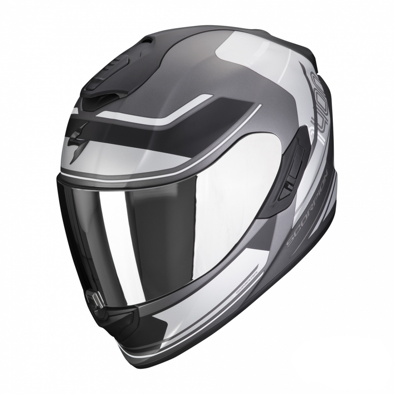 Integralna motociklistička kaciga Scorpion EXO-1400 EVO Air Vittoria srebrno-bijela mat