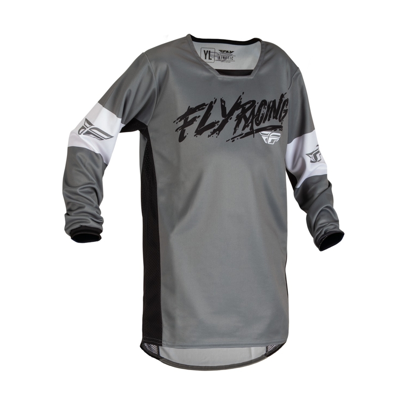 FLY Racing Kinetic Khaos dječja motokros majica crno-bijelo-siva rasprodaja
