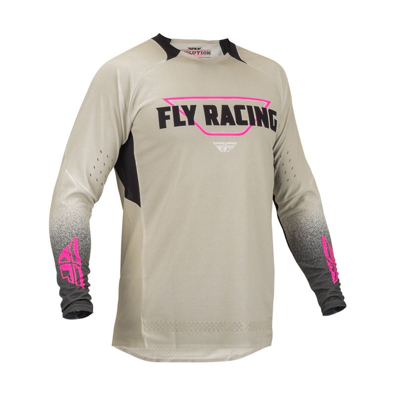 FLY Racing Evolution DST motocross dres. crno-ružičasto-bež