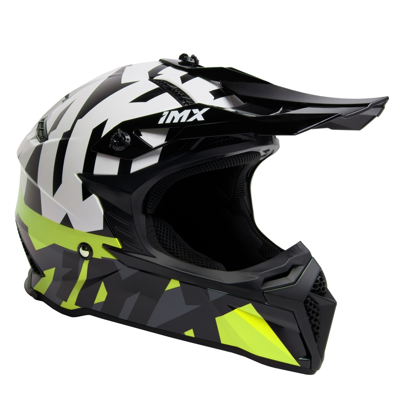 Motocross kaciga iMX FMX-02 crno-bijela-fluo žuta