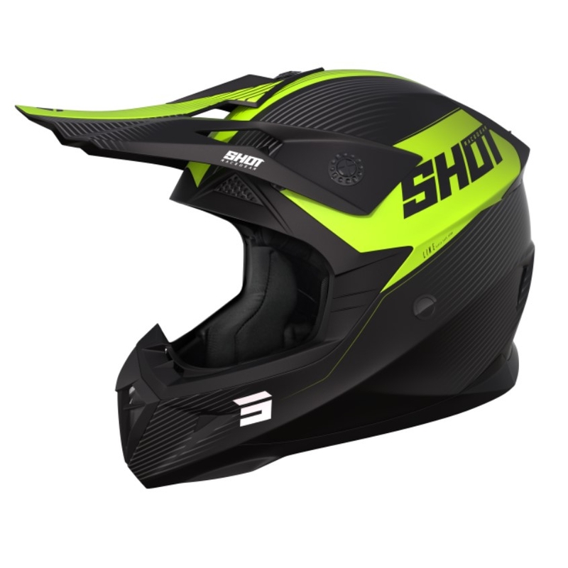 Motocross kaciga Shot Pulse Line sivo-fluo žuta