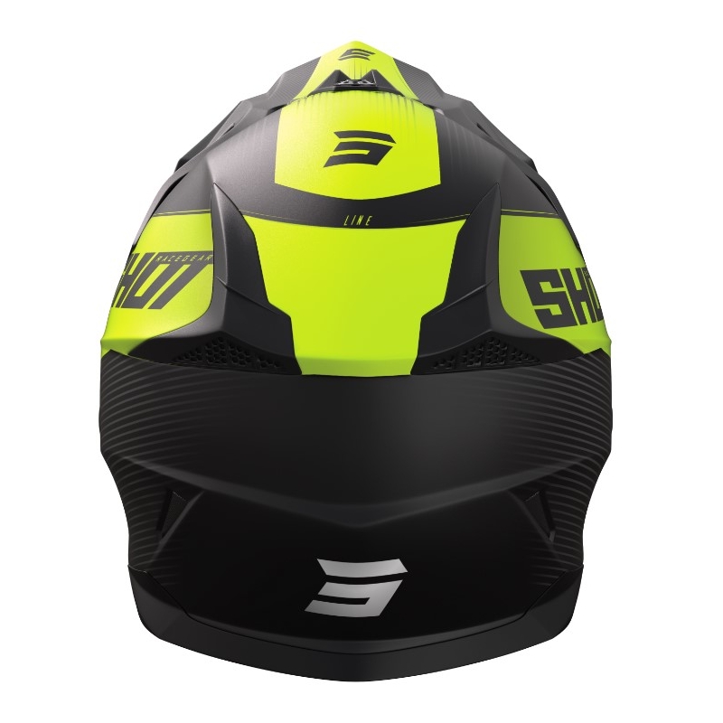 Motocross kaciga Shot Pulse Line sivo-fluo žuta