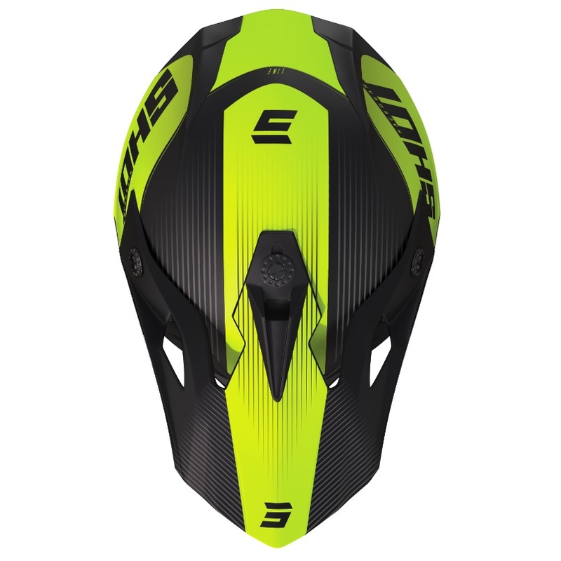 Motocross kaciga Shot Pulse Line sivo-fluo žuta