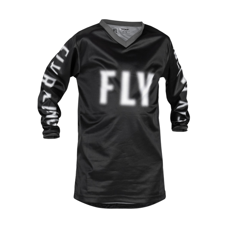 FLY Racing F-16 2023 dječja motokros majica crno bijela rasprodaja