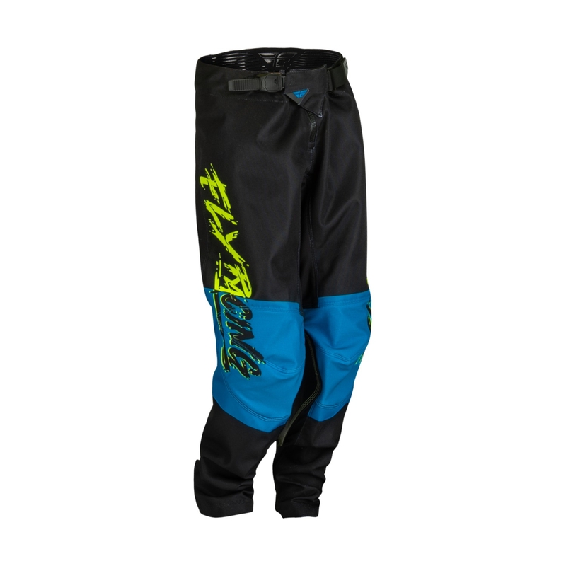 FLY Racing Kinetic Khaos Hi-Vis dječje motokros hlače crno-plava rasprodaja