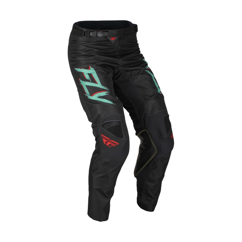 FLY Racing Kinetic SE Rave Motocross hlače Crno-zeleno-crvena rasprodaja