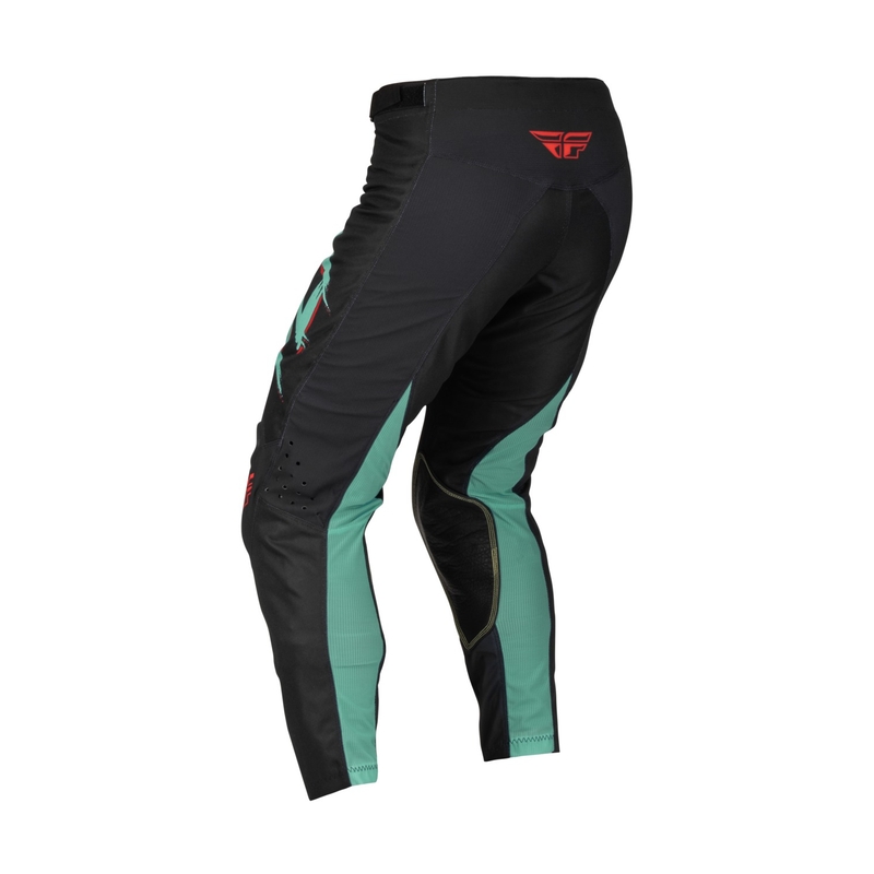 FLY Racing Kinetic SE Rave Motocross hlače Crno-zeleno-crvena rasprodaja