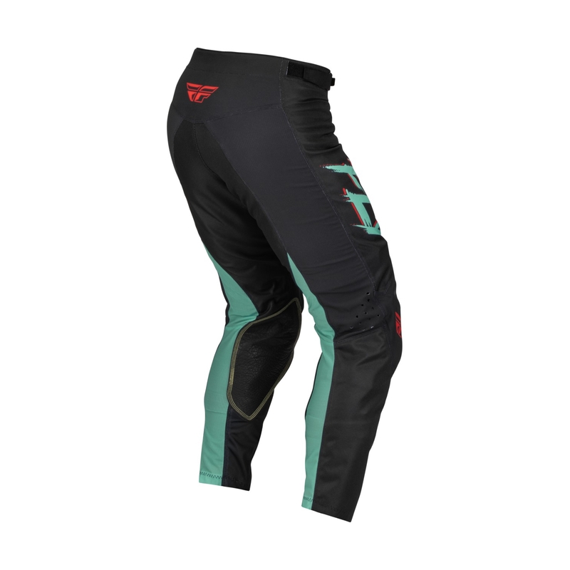 FLY Racing Kinetic SE Rave Motocross hlače Crno-zeleno-crvena rasprodaja