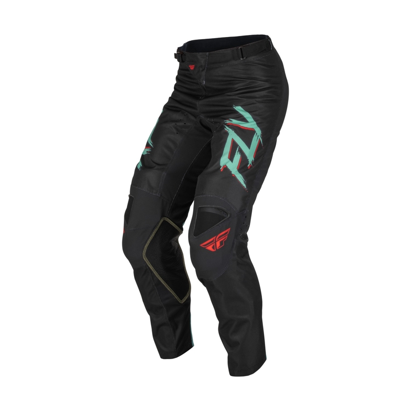 FLY Racing Kinetic SE Rave Motocross hlače Crno-zeleno-crvena rasprodaja