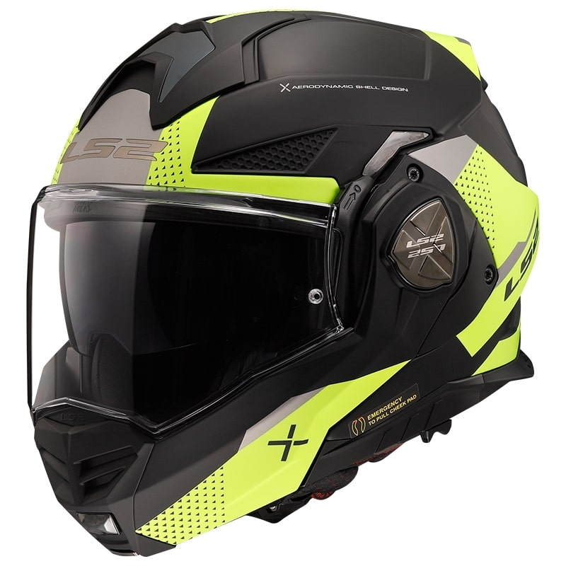 Preklopna motociklistička kaciga LS2 FF901 Advant X Oblivion crno-fluo žuta