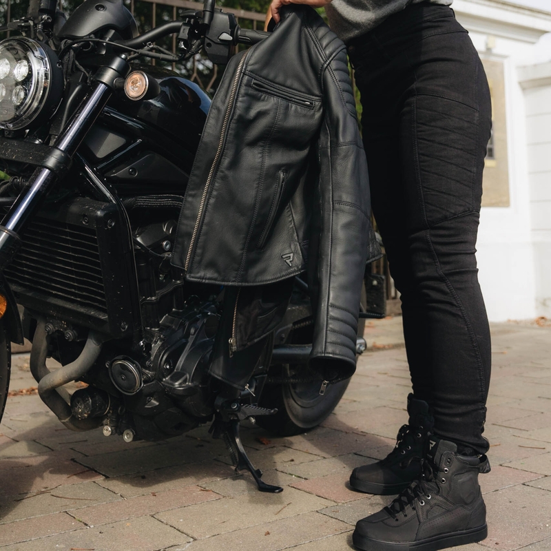Ženske motociklističke traperice Rebelhorn Ash crne rasprodaja