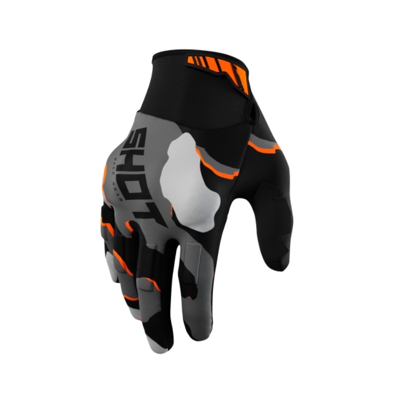 Motocross rukavice Shot Drift Camo crno-kamo-fluo narančaste rasprodaja
