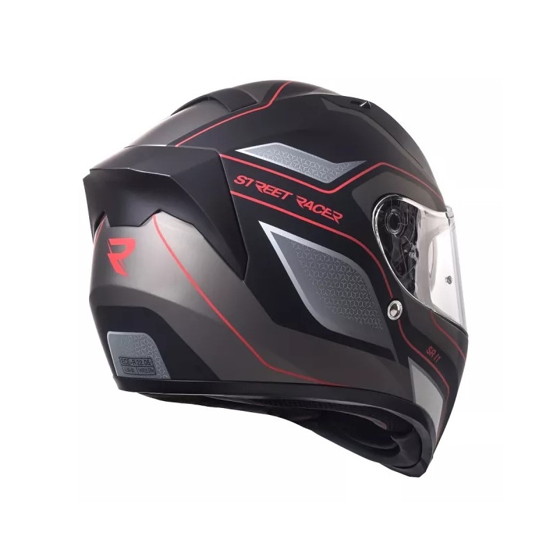 Motociklistička kaciga Street Racer SR I1 crno-sivo-crvena - II. kvaliteta