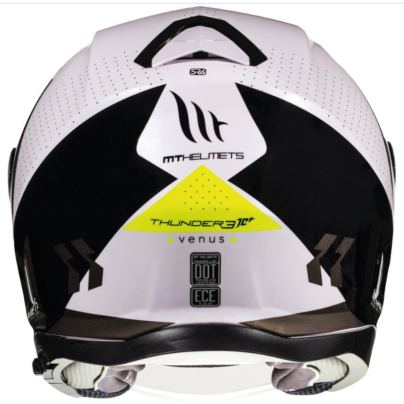 Otvorena motociklistička kaciga MT Thunder 3 SV Venus crno-bijela-fluo žuta - II. kvaliteta