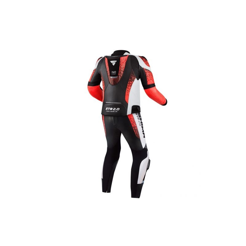 Motociklističko odijelo Shima STR 2.0 crno-bijelo-fluo crveno