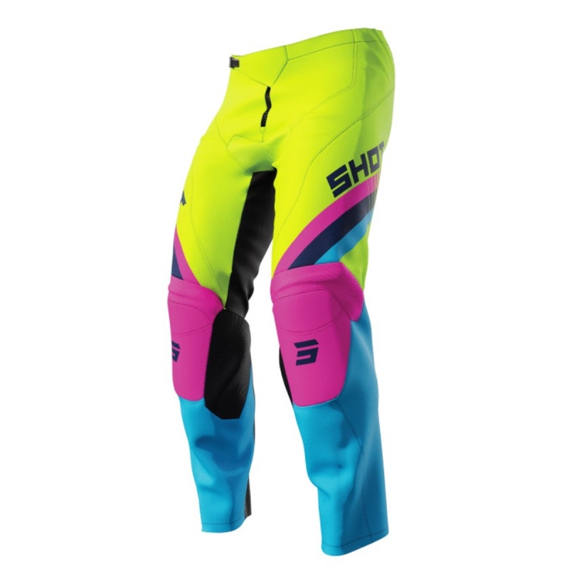 Dječje motocross hlače Shot Raw Kid Tracer ružičasto-plavo-fluo žute rasprodaja