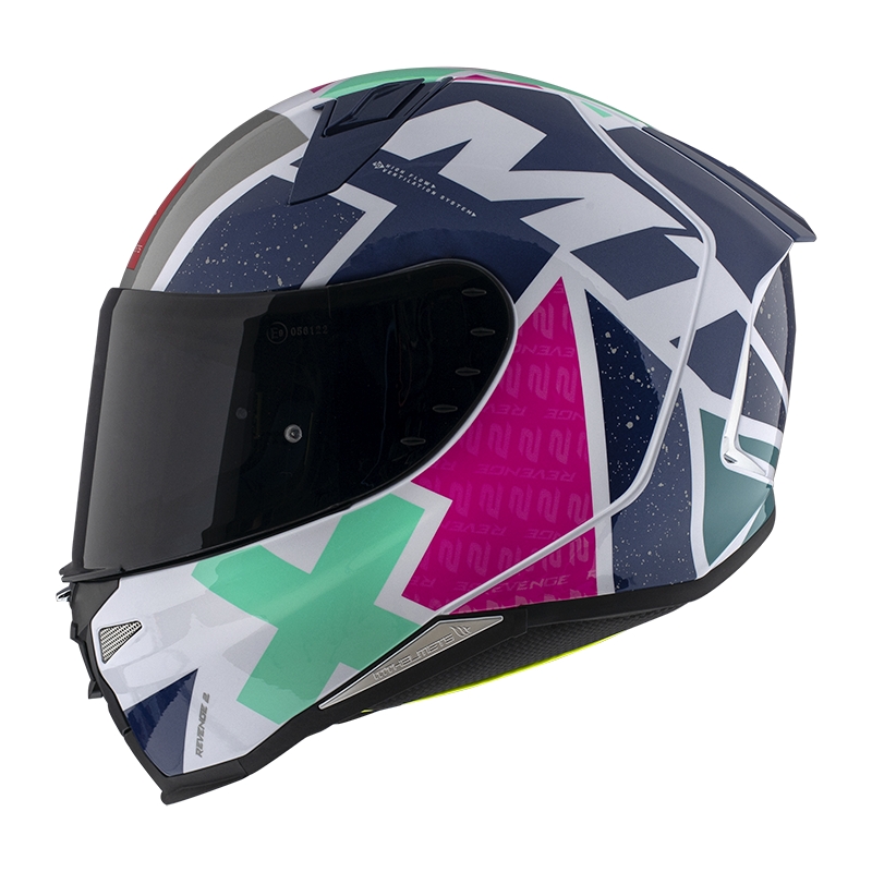 Integralna motociklistička kaciga MT FF110 Revenge 2 Svijetlo bijelo-plava