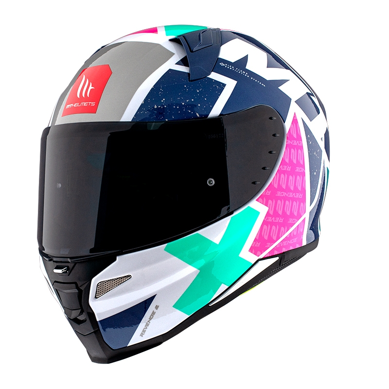Integralna motociklistička kaciga MT FF110 Revenge 2 Svijetlo bijelo-plava