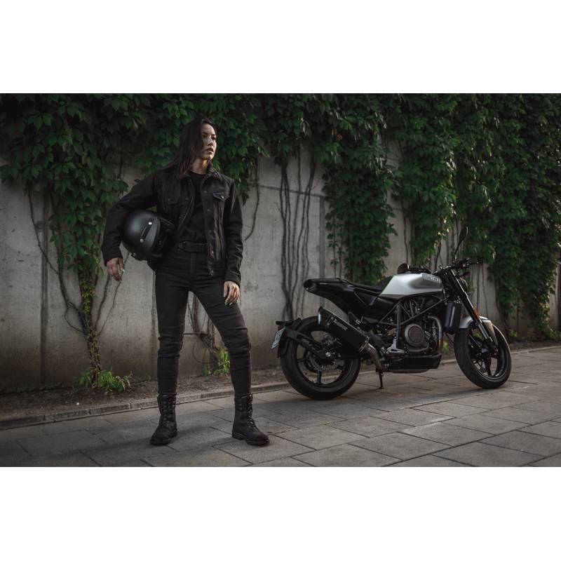 Ženske motociklističke traperice PANDO MOTO Kusari Cor 01 crne rasprodaja