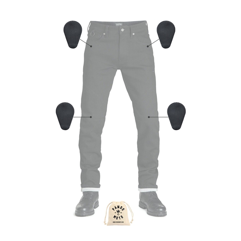 Motorističke traperice PANDO MOTO Steel Black 02 crne rasprodaja