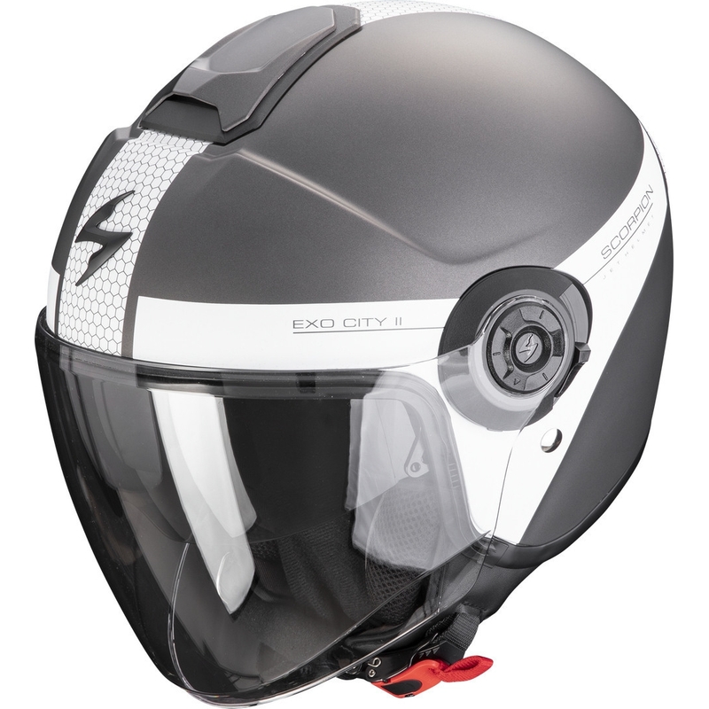 Otvorena kaciga Scorpion EXO-CITY II Kratka srebrno-bijela mat