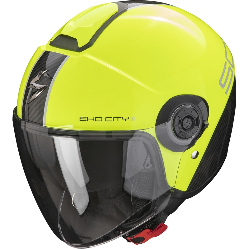 Otvorena kaciga Scorpion EXO-CITY II Carbo fluo žuto-crna