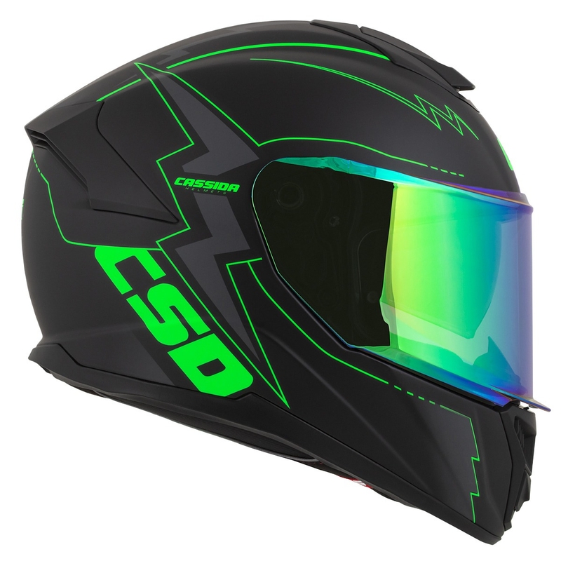 Integralna moto kaciga Cassida Integral GT 2.1 Flash crno-fluo zeleno-siva