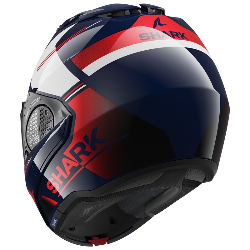 Preklopna kaciga SHARK EVO-GT Tekline plavo-bijelo-crvena