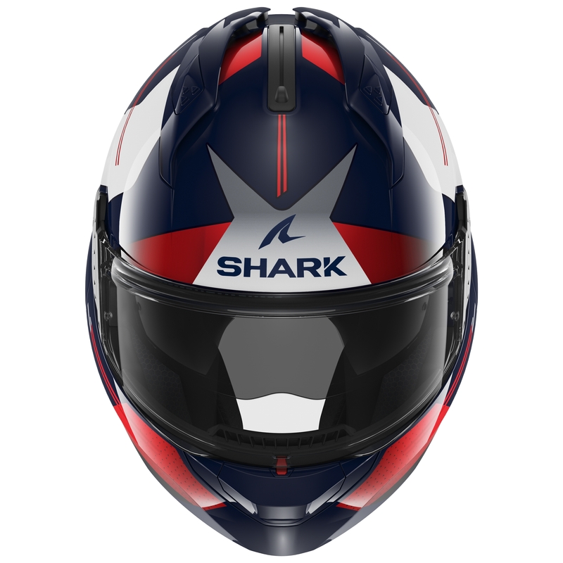 Preklopna kaciga SHARK EVO-GT Tekline plavo-bijelo-crvena