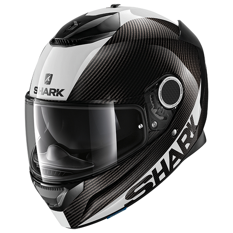 Integralna motociklistička kaciga SHARK Spartan Carbon Skin 1.2 crno-bijela