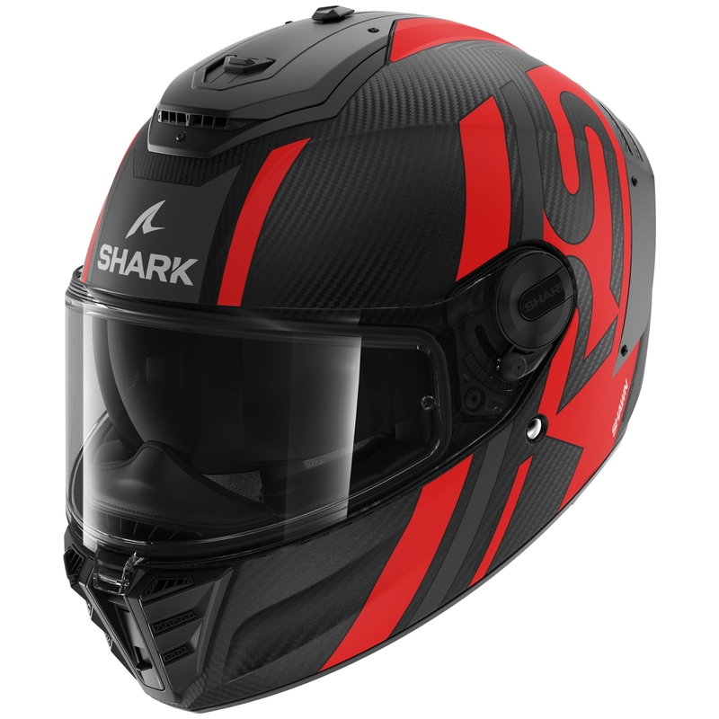 Integralna motoristička kaciga SHARK SPARTAN RS Carbon Shawn Mat crno-crvena