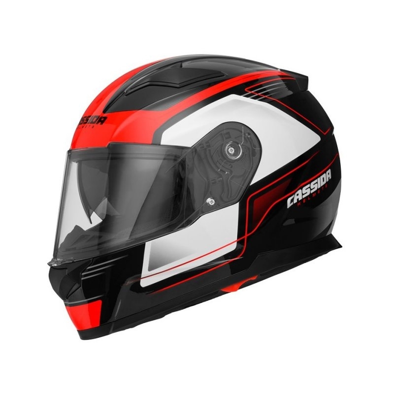 Motociklistička kaciga Cassida Apex Fusion crno-bijela-fluo crvena - II. kvaliteta