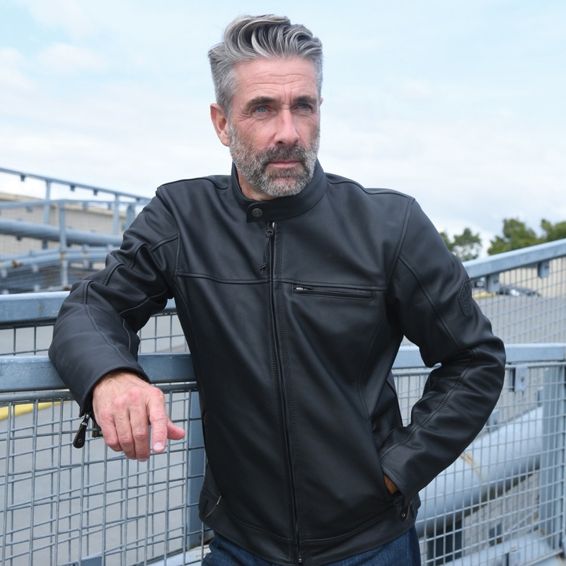 Kožna motoristička jakna Oxford Walton crna