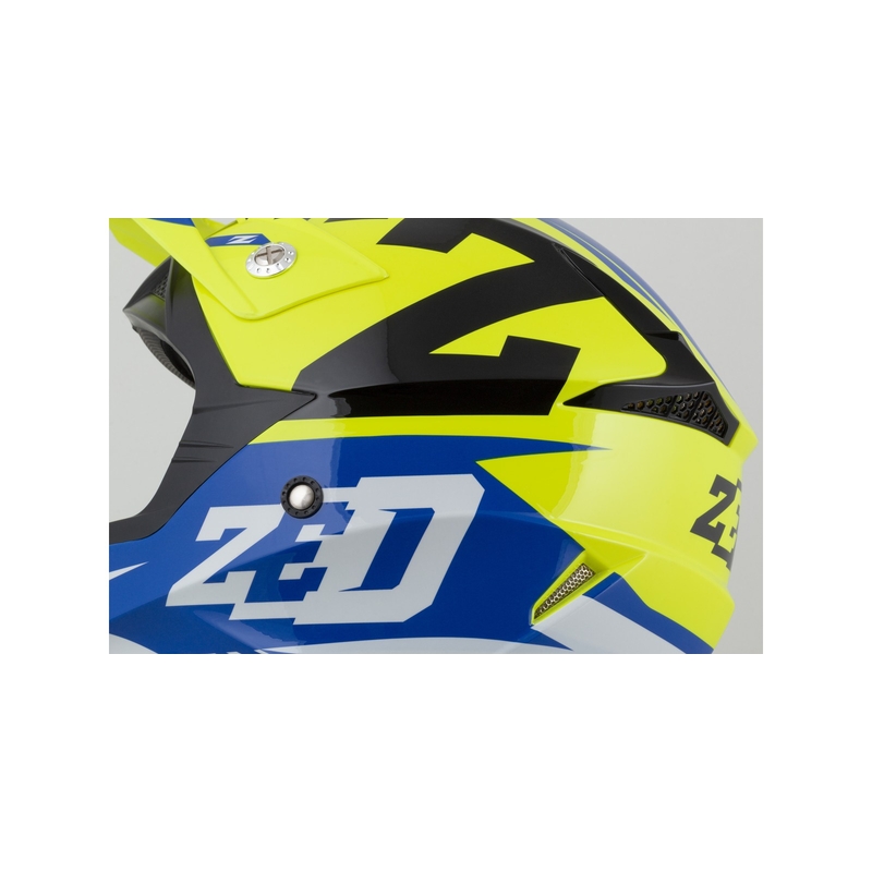 Dječja kaciga za motocross ZED X1.9D plavo-fluo žuto-crno-bijela