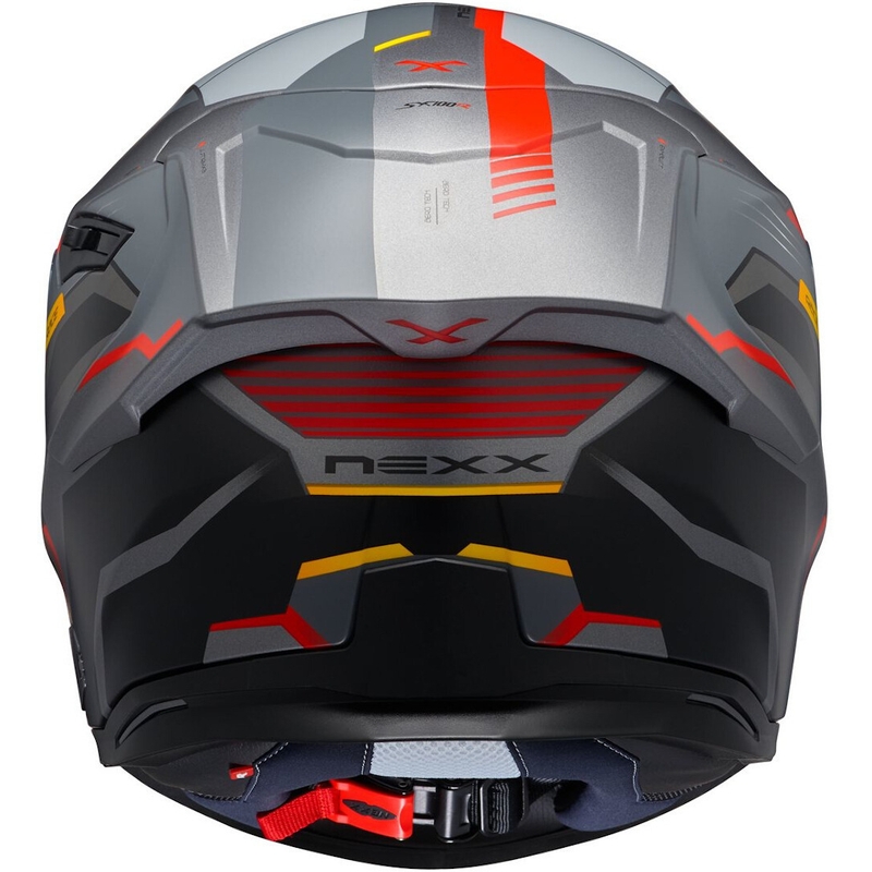 Integralna motociklistička kaciga NEXX SX.100R Gridline sivo-crvena - II. kvaliteta