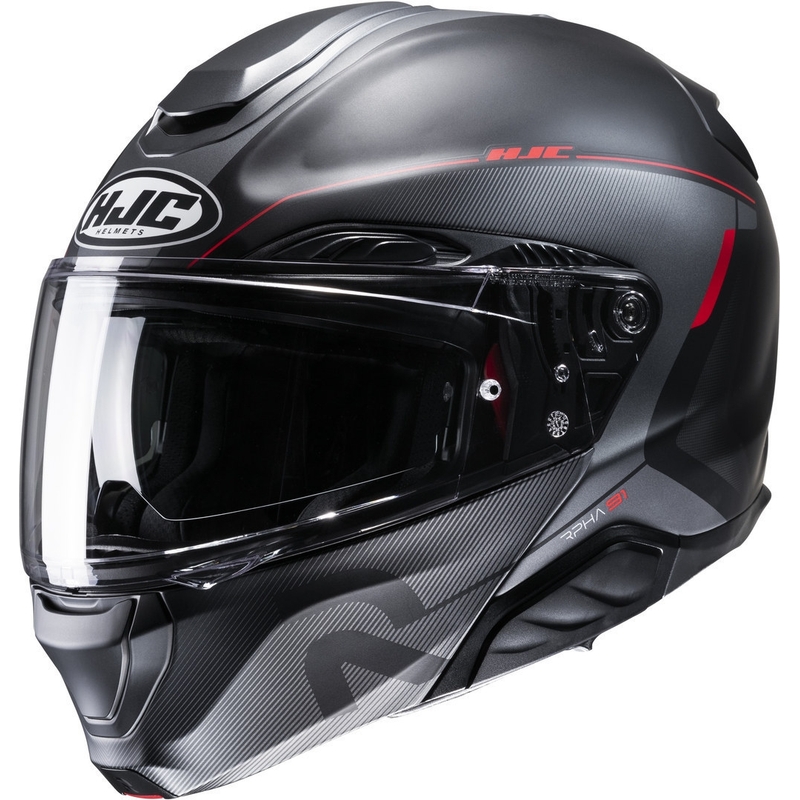 HJC RPHA 91 Combust MC1SF preklopna motociklistička kaciga crno-sivo-crvena